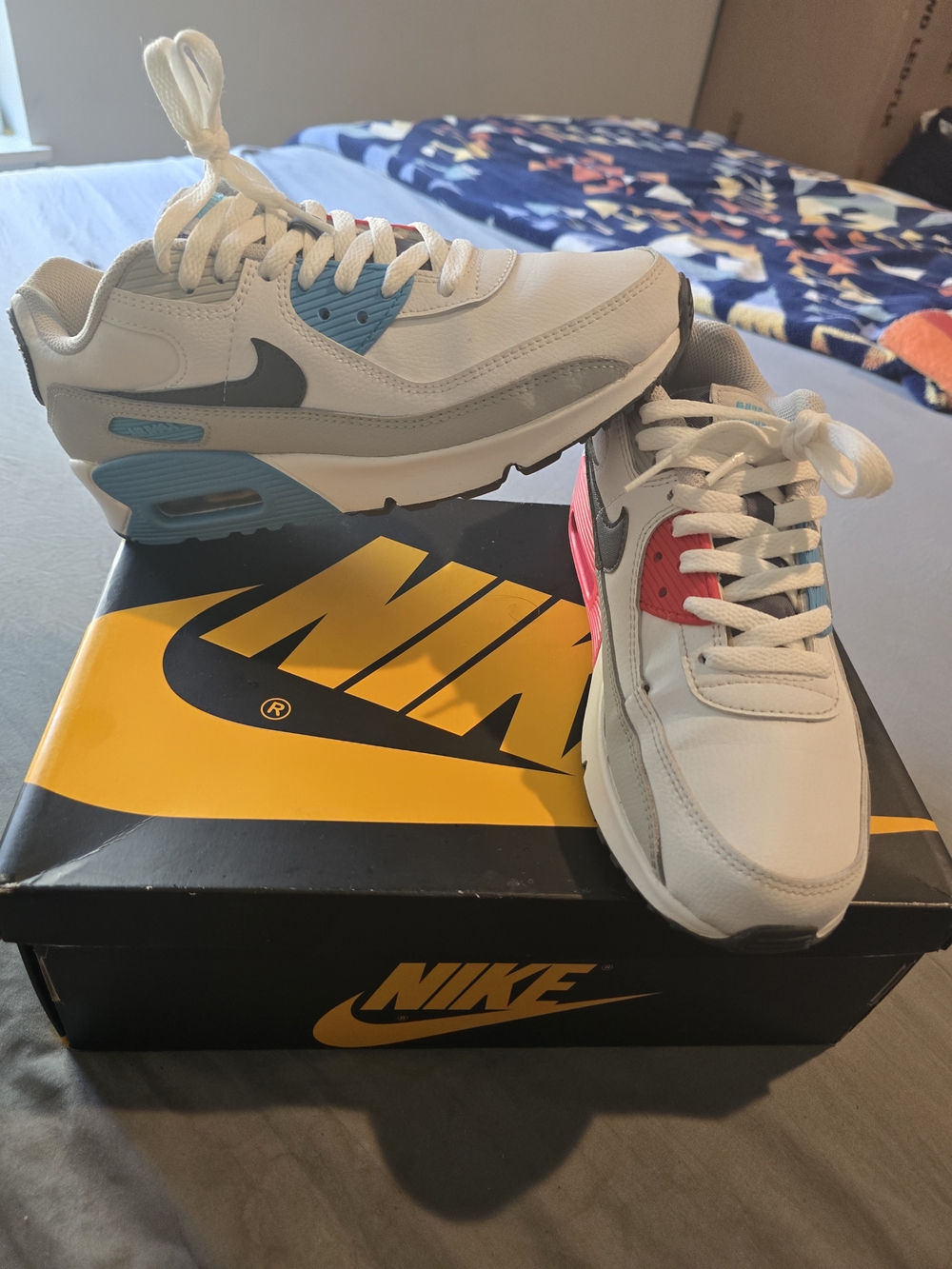 Nike Air Max 90 Low White Chlorine Blue - Size 6Y Mens lk nw